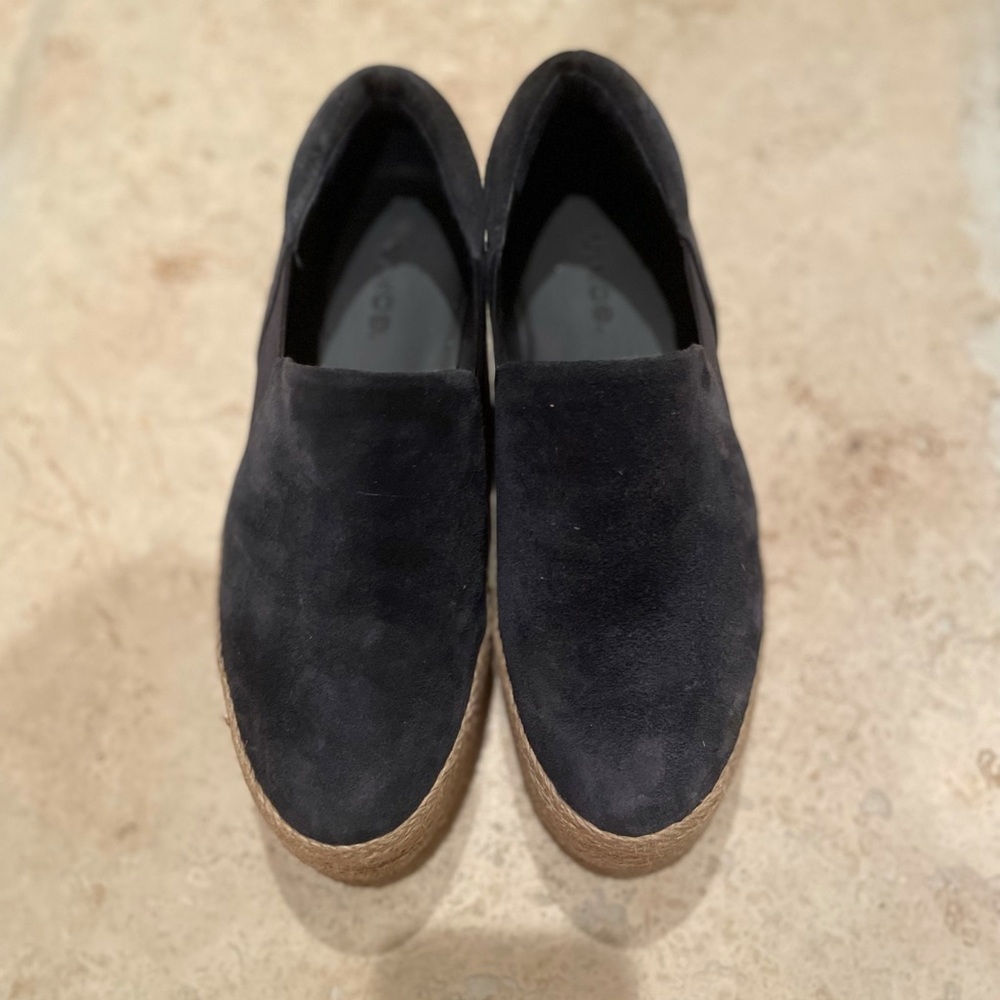 Vince navy suede and espadrille sneakers